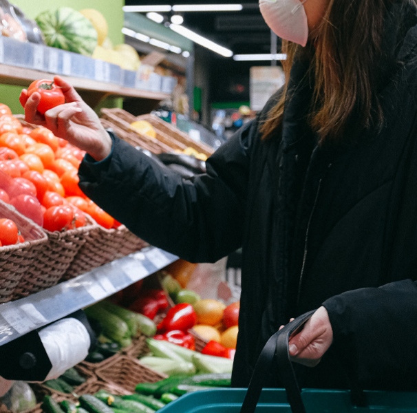 Woman shopping for vegetables