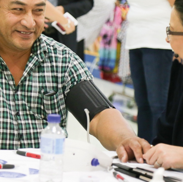 Man having his blood pressure taken