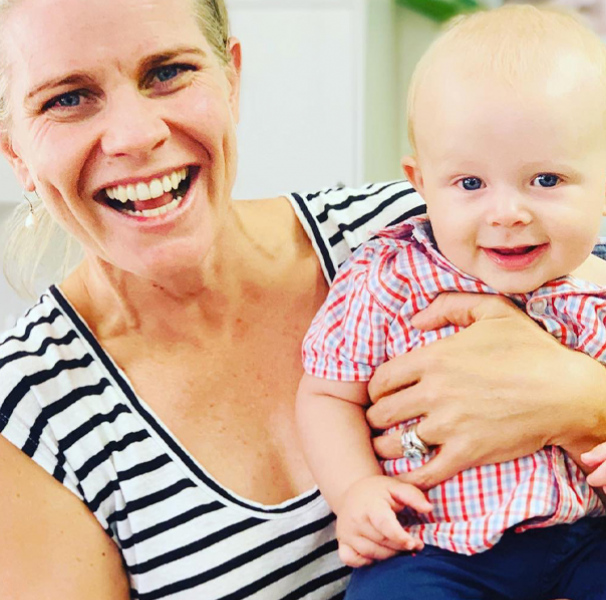 Edwina Sharrock and baby