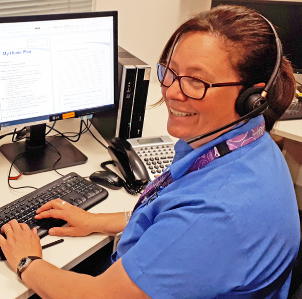 A chronic conditions coordinator carrying out a phone follow-up.