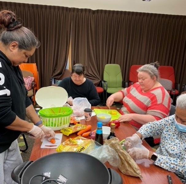People preparing food