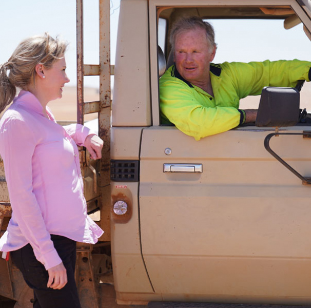 Dr Kate Gunn and Orroroo Farmer Kim, who participated in the co-design of ifarmwell.com.au.