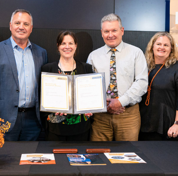 Left to right: Prof Helen McCutcheon (Curtin University), Prof Chris Moran (Curtin University), Dr Neal Fong (WACHS), Prof Harlene Hayne ONZM (Curtin University), Jeff Moffet (WACHS), Robyn Sermon (WACHS), Prof Suzanne Robinson (Curtin University).