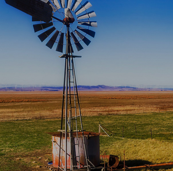 Wind pump image from the Rural Health Together website