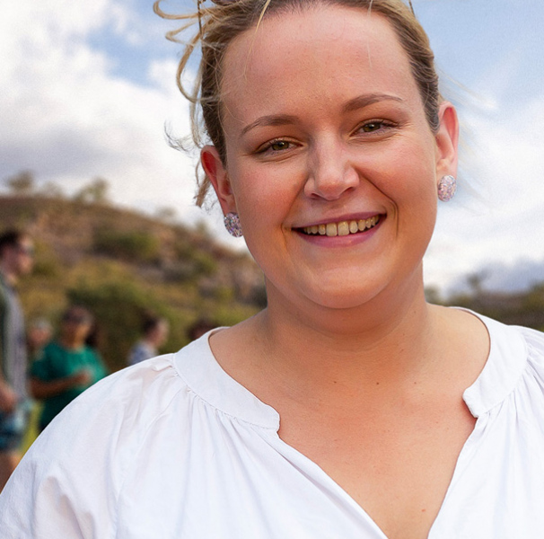 Dr Sally Magoffin enjoying the sunset at Lake Moondarra, Mount Isa. [Image: James Cook University]