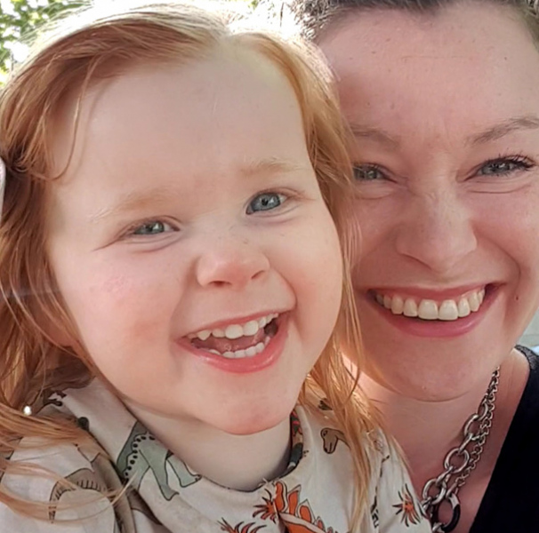 Adelaide and her beautiful girl today.