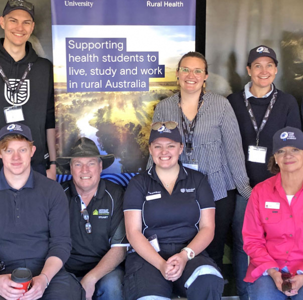 Paramedicine students with Australian Men’s Shed Association Project Officer, Three Rivers DRH clinical educators and Murrumbidgee LHD Farm Community Counsellor.