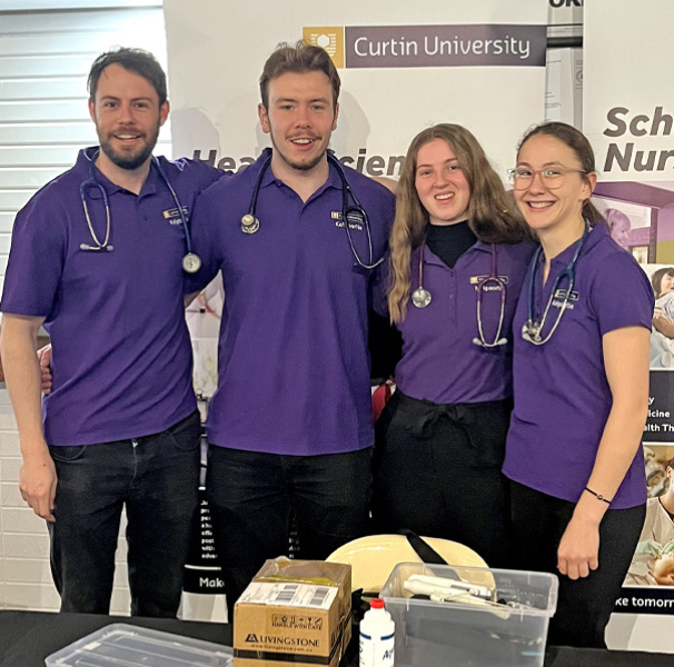 Curtin Medical School students representing health sciences at Curtin Kalgoorlie Open Day.