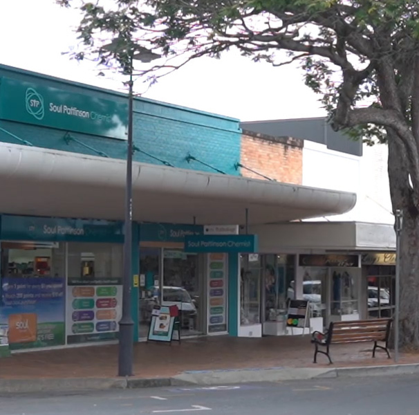 Rural pharmacy and street