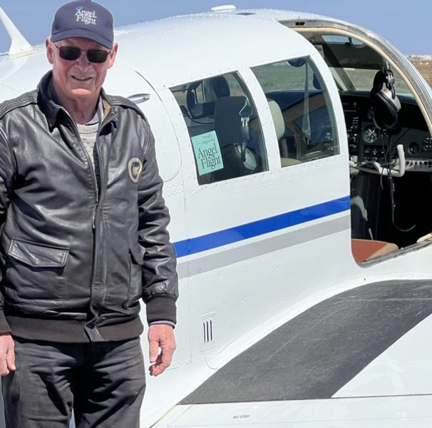 Owen Crees about to take flight with Dr Sorensen from Coober Pedy to Adelaide