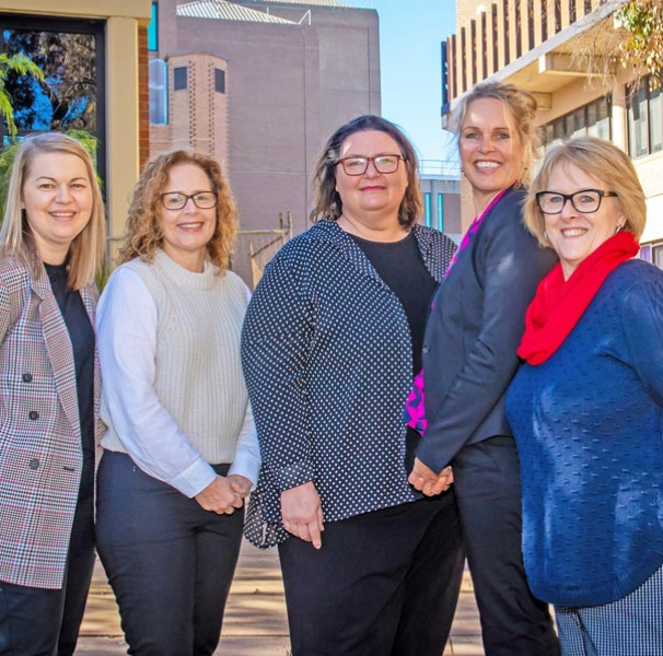 Renée Ficarra, Jacinta Molloy, Dr Rachael Sanders, Dr Corina Modderman and Fiona Harley
