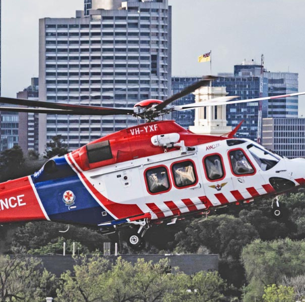 Medical helicopter landing