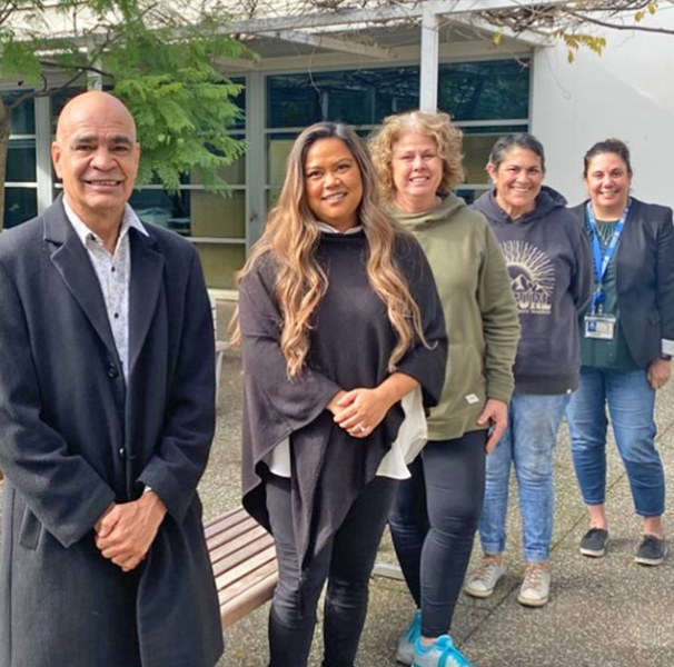 Specialist Certificate 2020 cohort: (L-R) Gwenda Freeman (Lecturer in Aboriginal Health Education, the University of Melbourne), Colin Mitchell (student), Chanoa Cooper (student), Helen Everist (student), Simone Guinan (student), Raylene Nixon (Lecturer in Rural Aboriginal Health, the University of Melbourne)