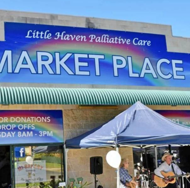Little Haven Palliative Care Market Place with outside musical performers