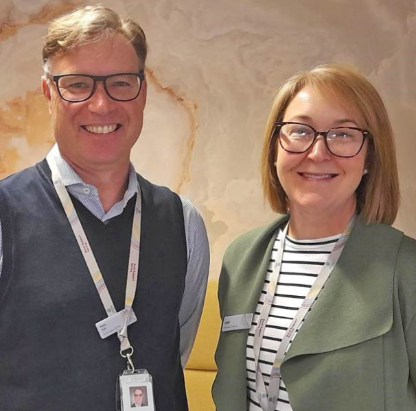 Abbe Rejack Palliative Care Nurse Educator Pictured with Colleague Paul Tait, Project Pharmacist for Regional Hospice in RACF.