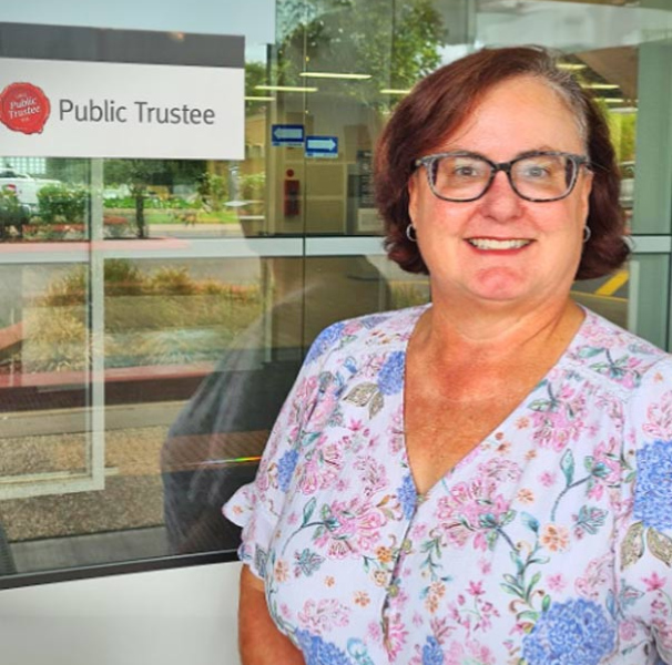 Kathy Belling, Acting Regional Manager at Queensland Public Trustee Mt Isa, celebrating 45-year anniversary of the Mount Isa office this year. (January 2024)
