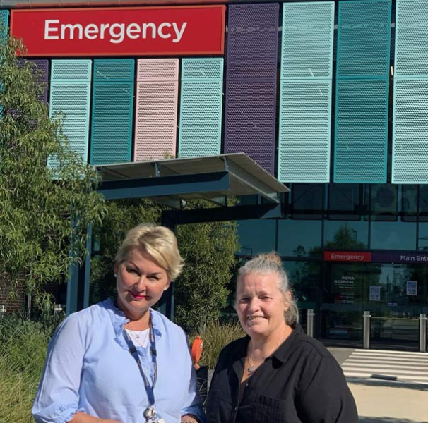 Roma Hospital team - Kylieanne Simpson (CNC) and Jasmine Lines (Admin)