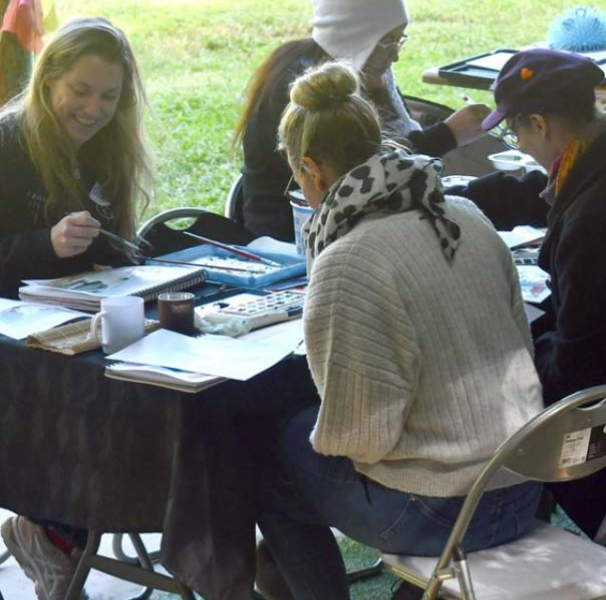 Creative Conversations (Trauma painting skills sharing led by Maureen Hanson) 