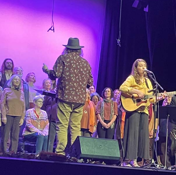 Final Performance at Kyneton Town Hall - Lucy Wise with band with the Heart Songs Community Choir