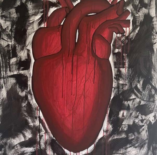 Left: Red by Darcy Stockdale 2023 (art work). Right: Flood by Zara Clydesdale 2023 (digital drawing)