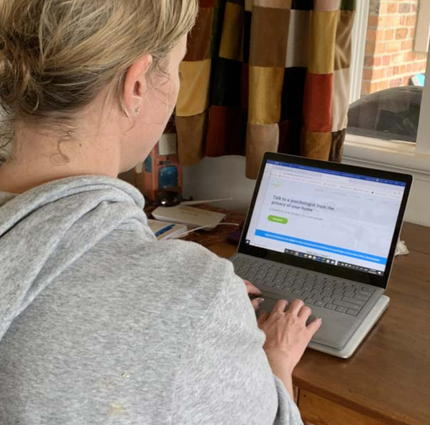 Woman using a laptop