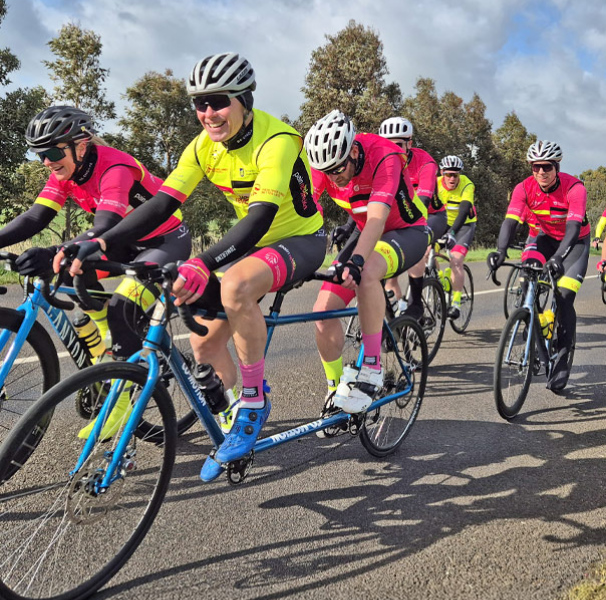 Pain Revolution riders cycling from Mount Gambier to Horsham during the 2024 Rural Outreach Tour.  Photo credit: Daniel Gosling