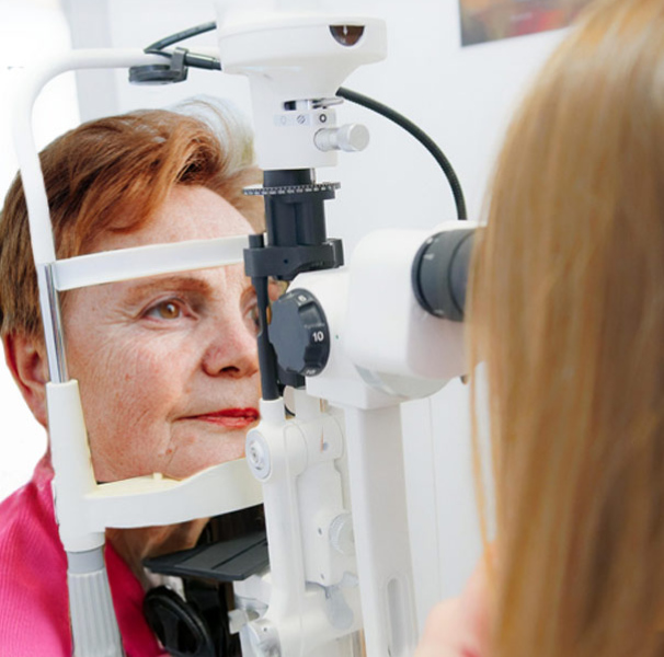 Woman getting an eye test