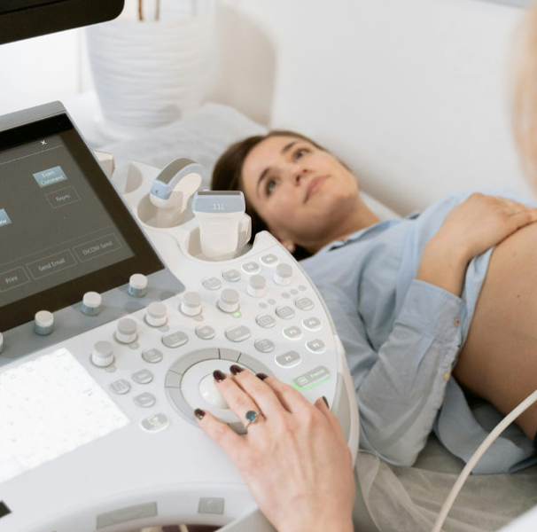 Pregnant woman having a ultrasound