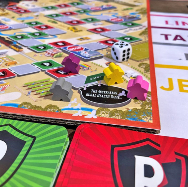 The Australian Rural Health Game board and cards (credit Lisa Hampshire)